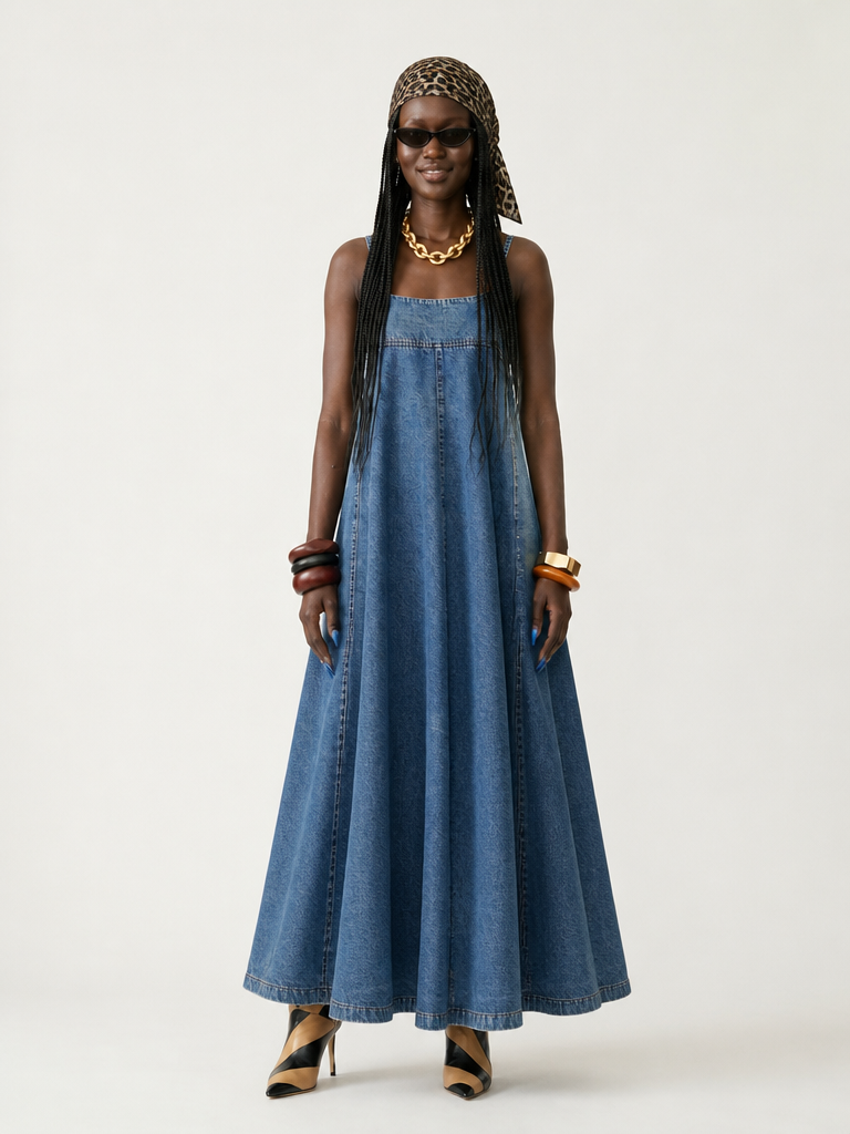 Boundless Vintage Loose Denim Dress