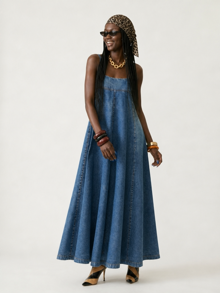 Boundless Vintage Loose Denim Dress