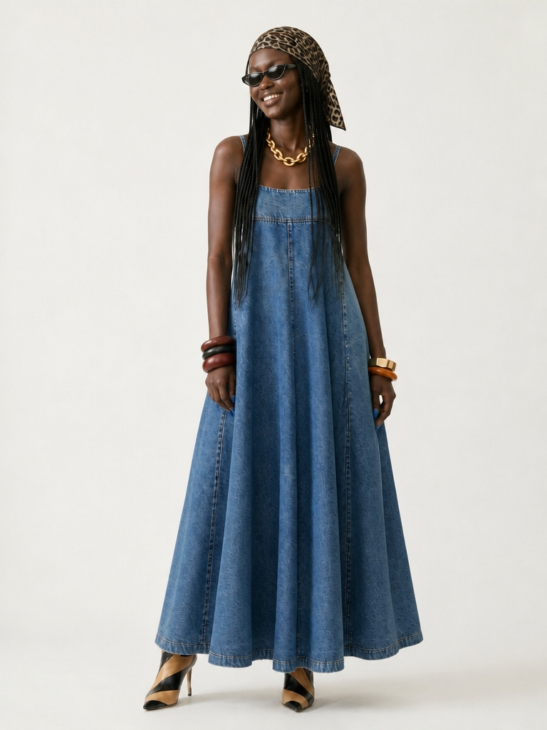 Boundless Vintage Loose Denim Dress