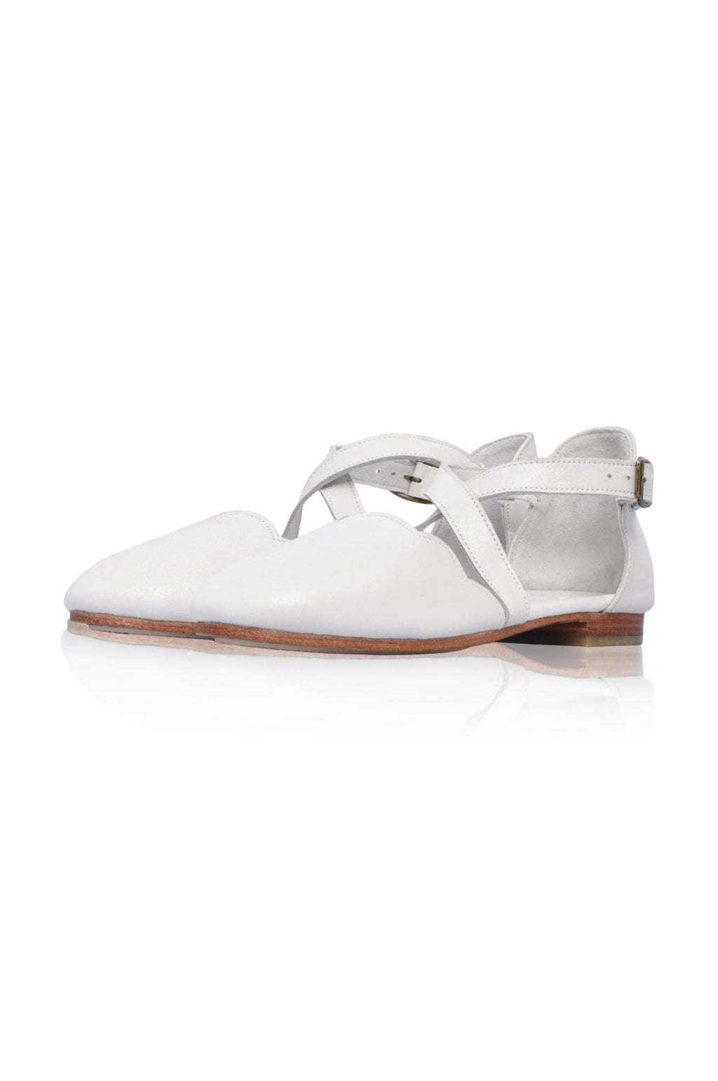 Mangrove Cross-Strap Leather Ballet Flats