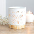 White Butterfly Design Oil & Wax Melt Burner