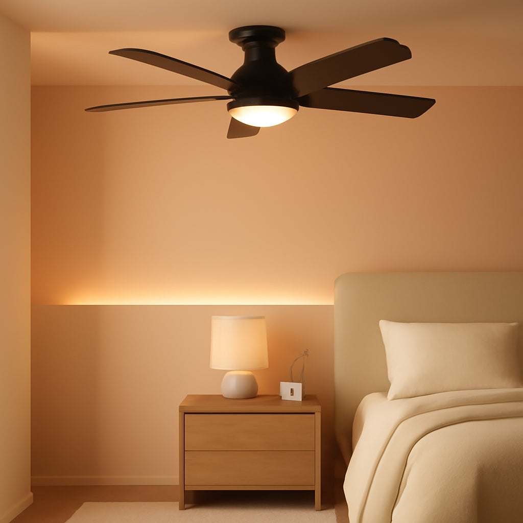 42 Inch Black Ceiling Fan With Light