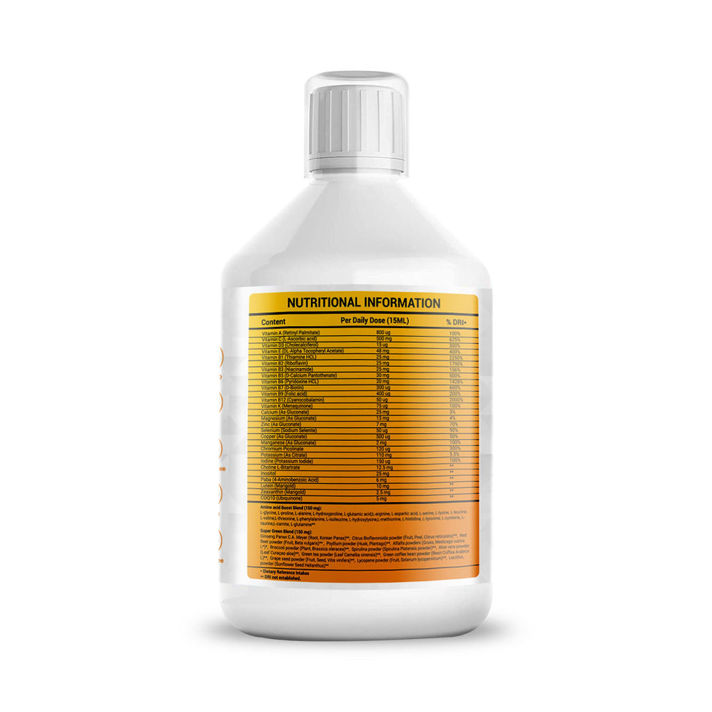 Liquid Multivitamin Supplement, 500 mL, Advanced Vitamin Superfood Greens Blend