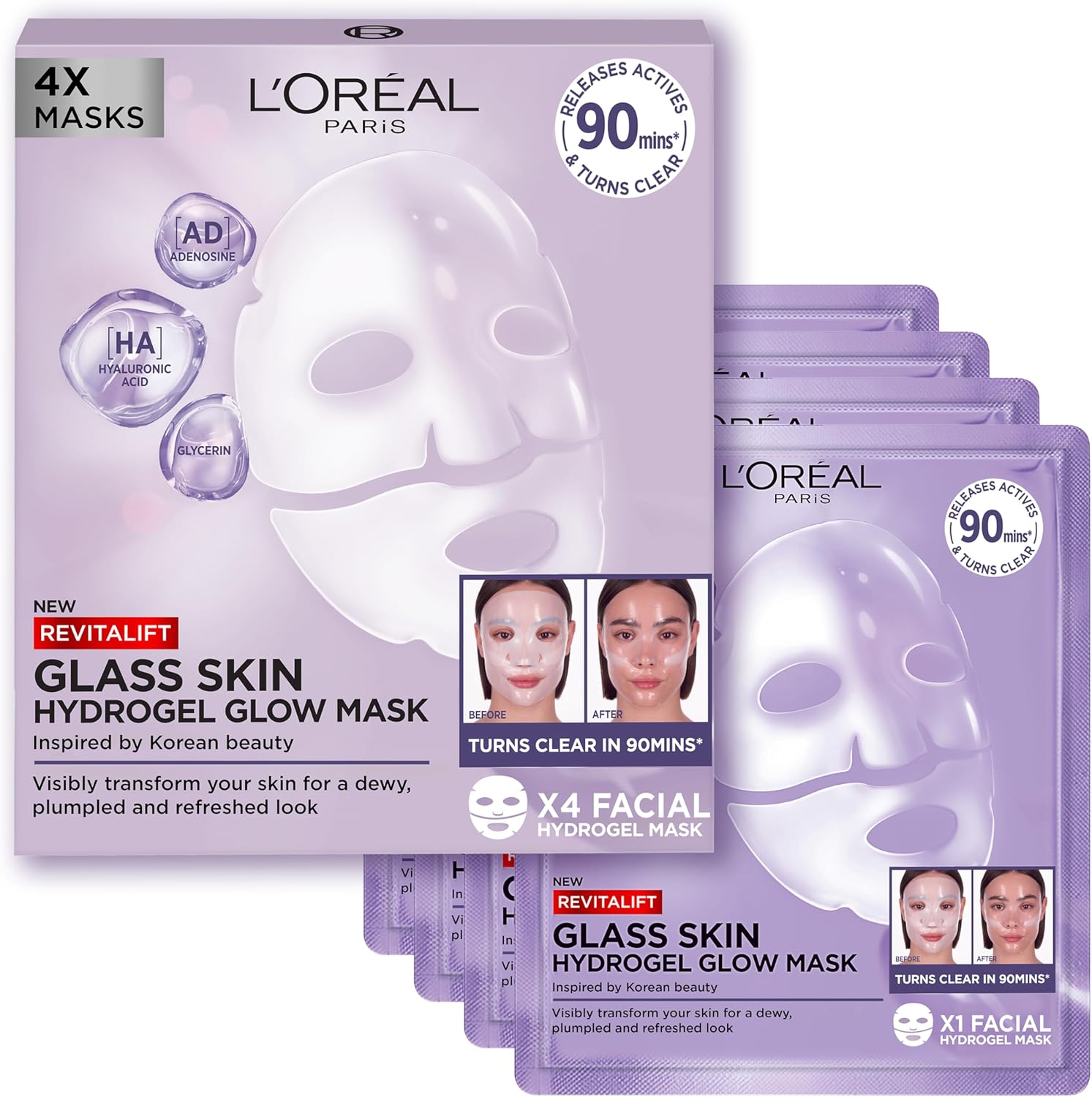 Loreal Revitalift Glass Skin Hydrogel Glow Mask
